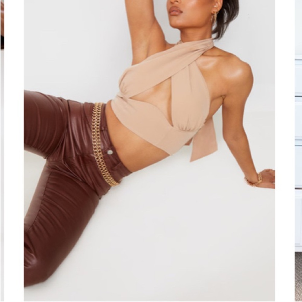 Elegant Beige Halter Top